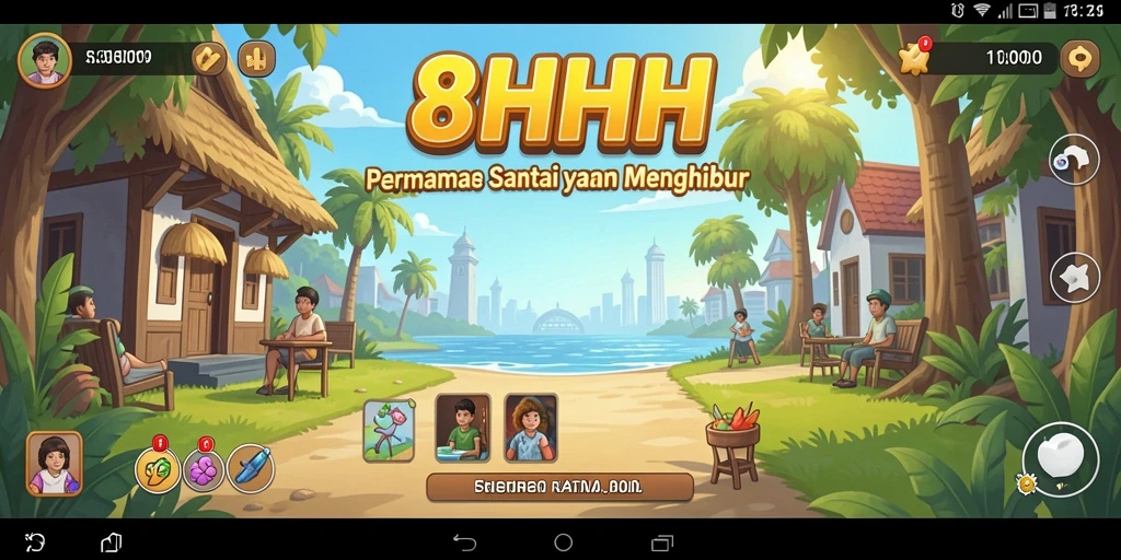 Tampilan screenshot gameplay yang penuh warna dari 8HHH.
