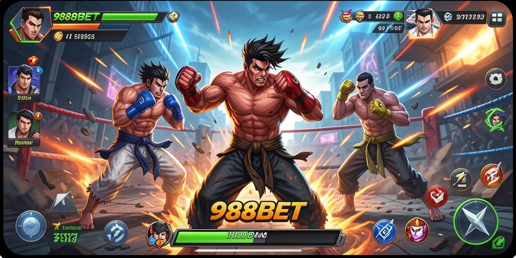 Tangkapan layar dari gameplay 988BET yang mendebarkan dalam pertarungan.
