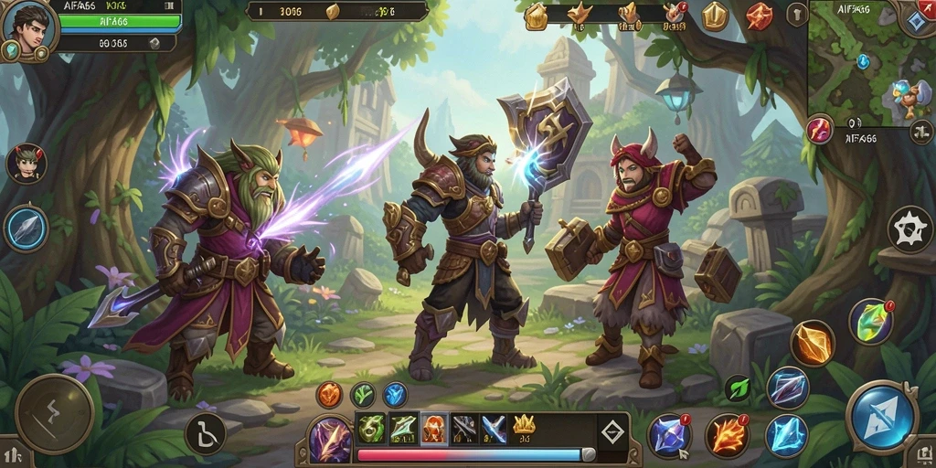 Gameplay AIFA66 menunjukkan pertarungan seru di dunia fantasi.