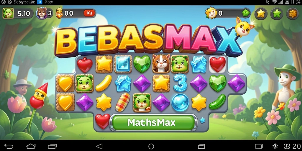 Tampilan menakjubkan dari gameplay BEBASMAX pada level Match-3.