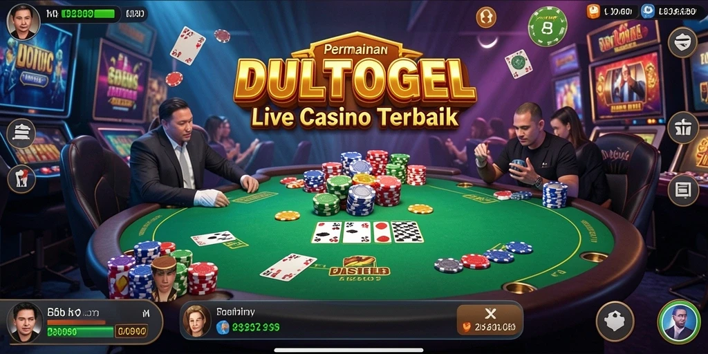 Tampilan permainan Live Casino yang mendebarkan di DULTOGEL.