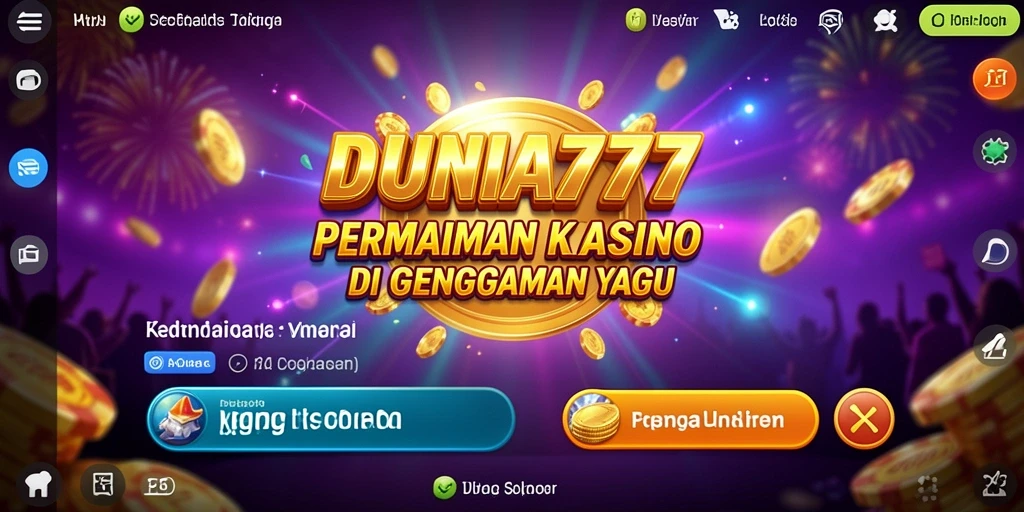 Screenshot gameplay DUNIA777 yang menggambarkan suasana Kasino yang mendebarkan.