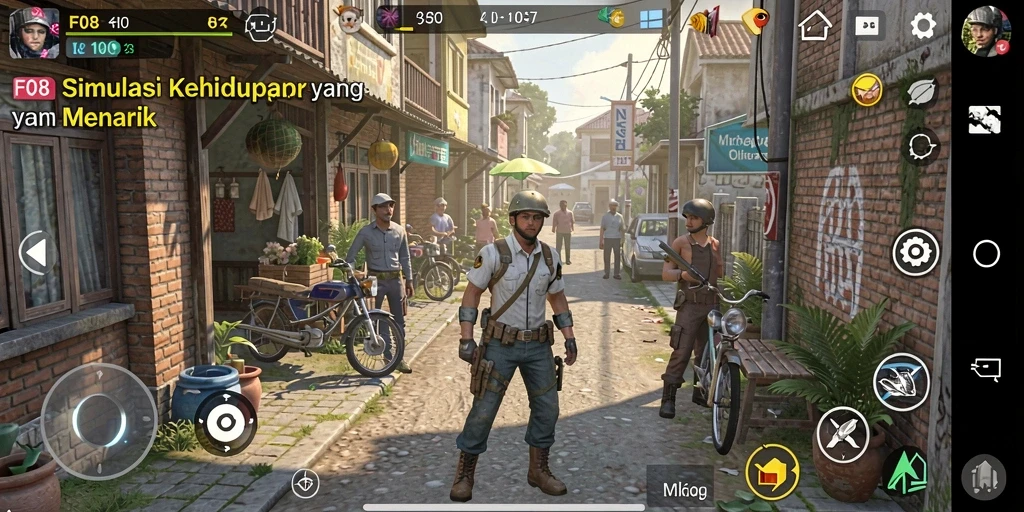 Screenshot menunjukkan gameplay menawan dalam F08.