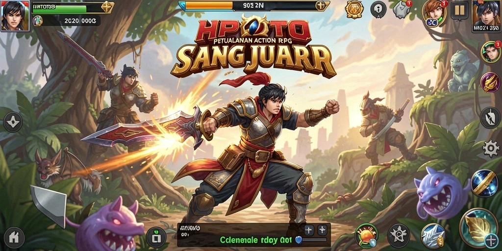 Screenshot HPTOTO menunjukkan aksi pertempuran seru dalam dunia fantasi.