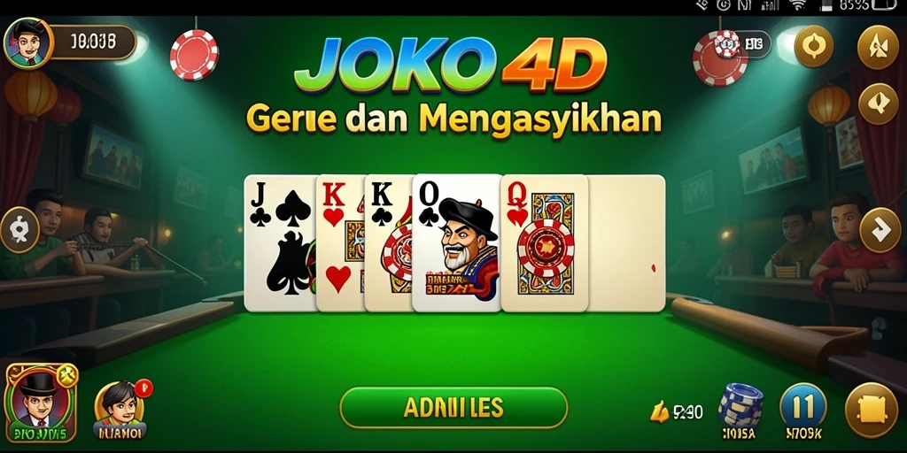 Screenshot JOKO4D menampilkan gameplay seru dalam permainan Domino.