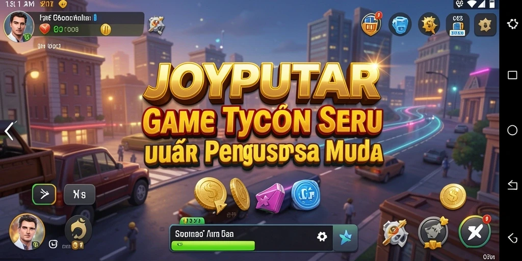 Tampilan gameplay JOYPUTAR dengan elemen Tycoon yang menarik.