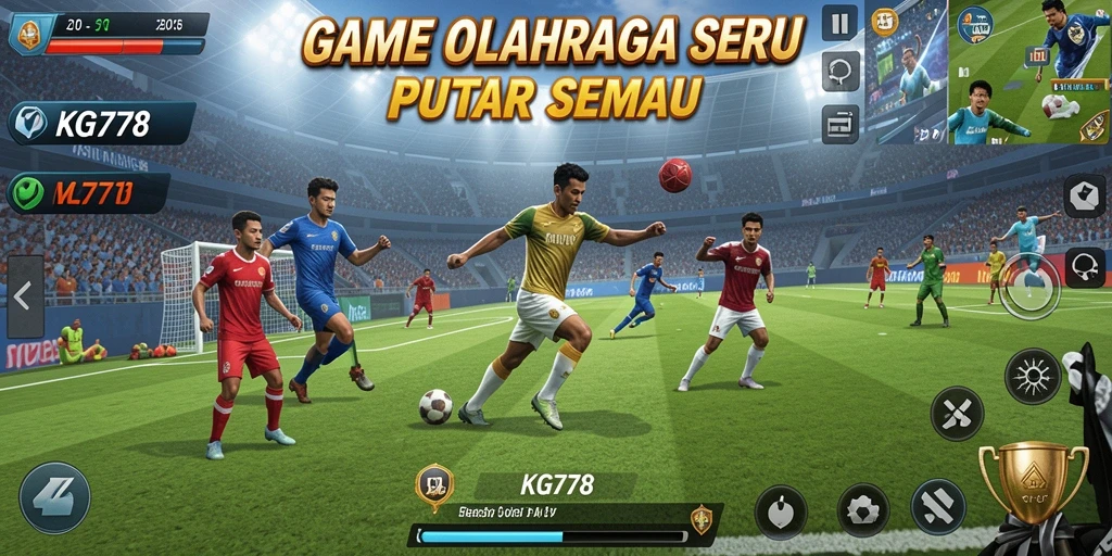 Tampilan gameplay dinamis KG778 dengan aksi olahraga yang seru.