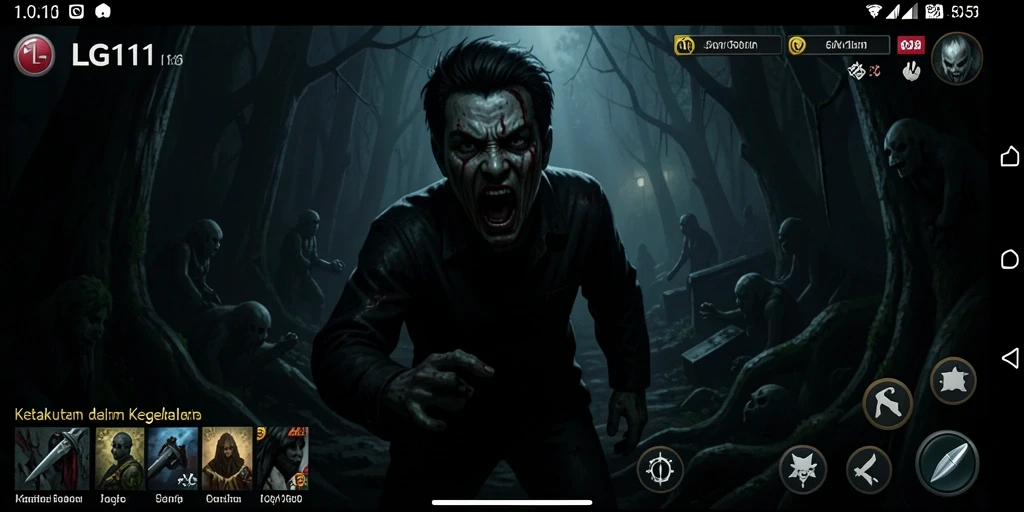 Tampilan gameplay LG111 dengan suasana Horror yang mencekam.