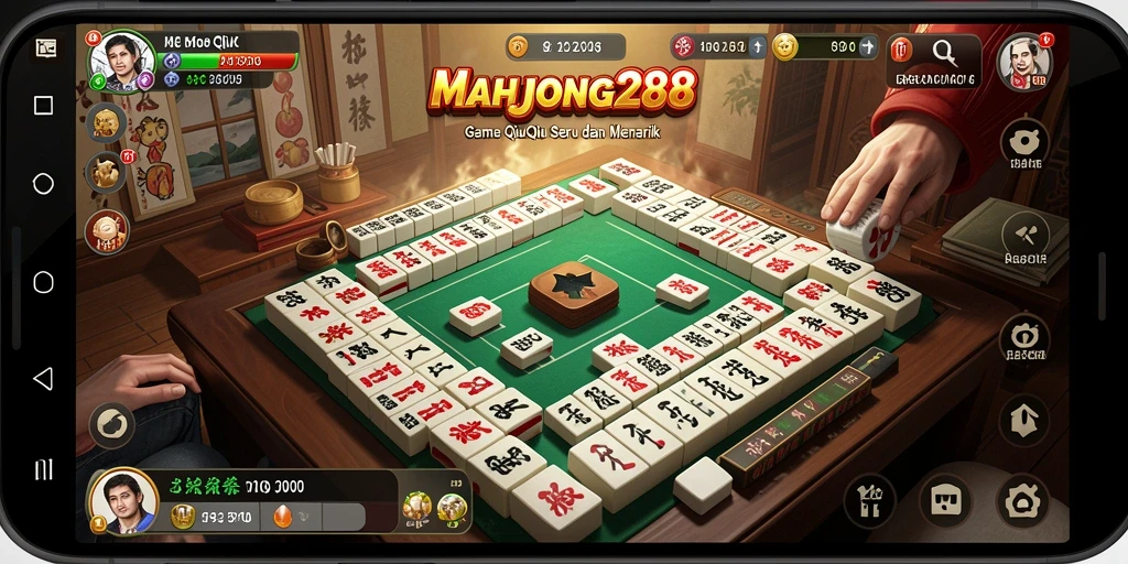 Screenshot gameplay QiuQiu MAHJONG288 yang menegangkan.