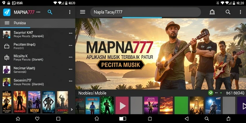 Screeshot permainan MAPNA777 menampilkan antarmuka musik yang menarik dan penuh warna.