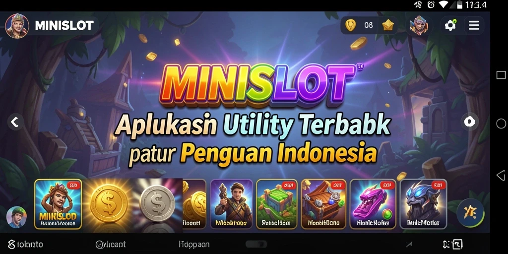 Tampilan utama MINISLOT dengan fitur-fitur Utility yang menarik.