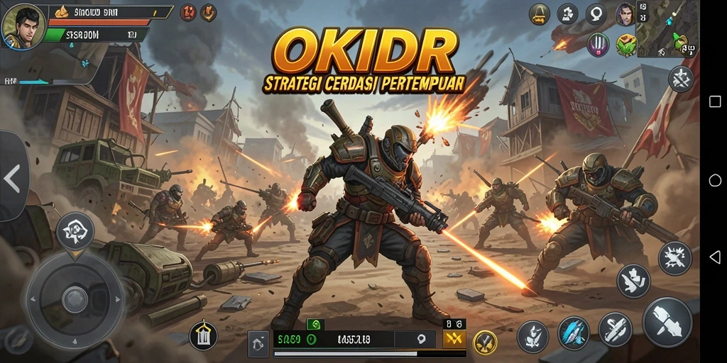Tangkapan layar OKIDR menampilkan momen seru dalam pertempuran strategis.