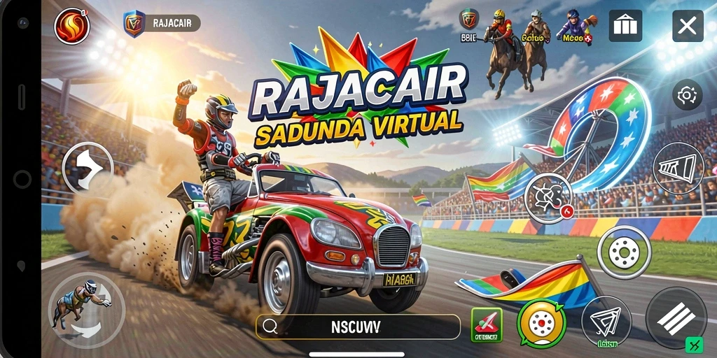 Screenshot gameplay RAJACAIR yang menampilkan balapan yang mendebarkan.