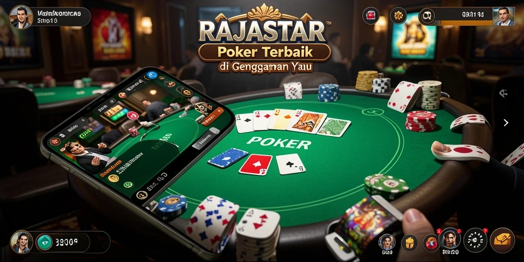 Screenshot gameplay RAJASTAR yang menampilkan aksi seru permainan Poker.