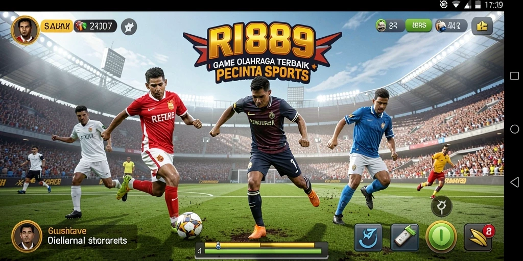 Screenshot utama menampilkan aksi seru gameplay olahraga RI889.