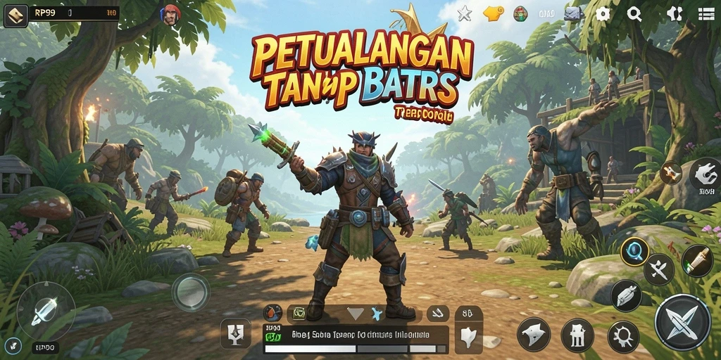 Tangkapan layar RP99 menampilkan eksplorasi yang penuh petualangan di dunia terbuka.