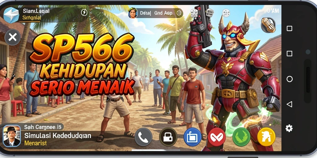 Tampilan gameplay seru dari SP666 yang menggambarkan simulasi kehidupan.