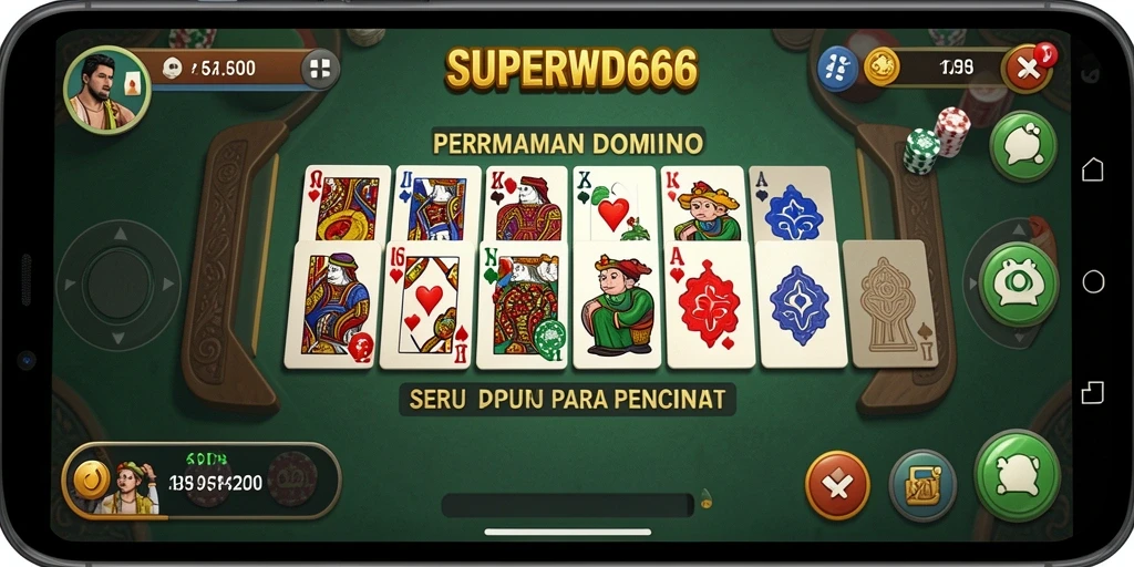 Tampilan gameplay seru dari SUPERWD666 saat bermain Domino.