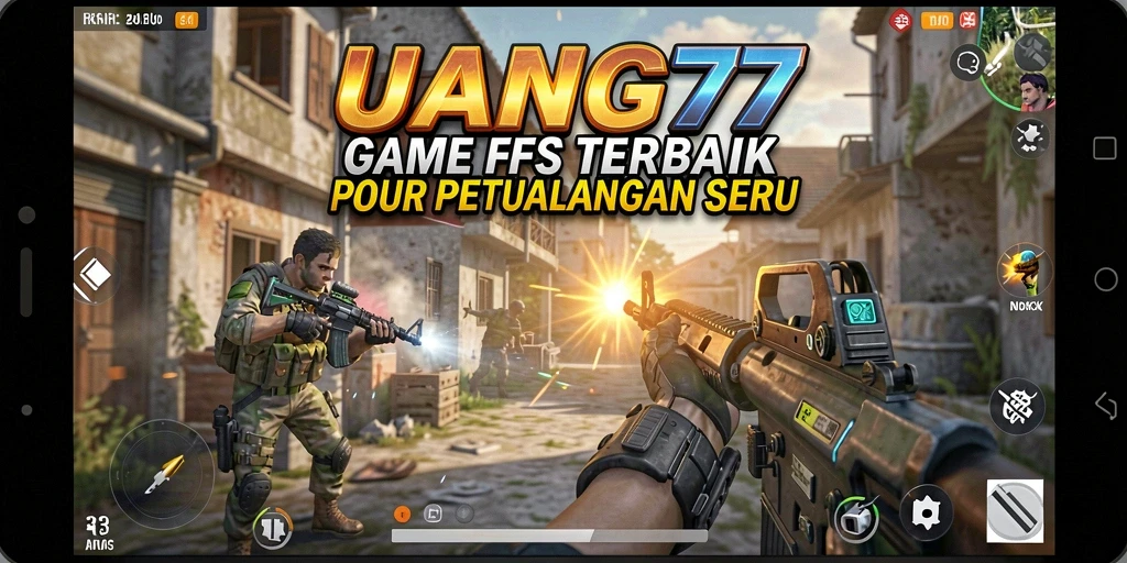 Tampilan gameplay intens dalam pertempuran FPS UANG77.