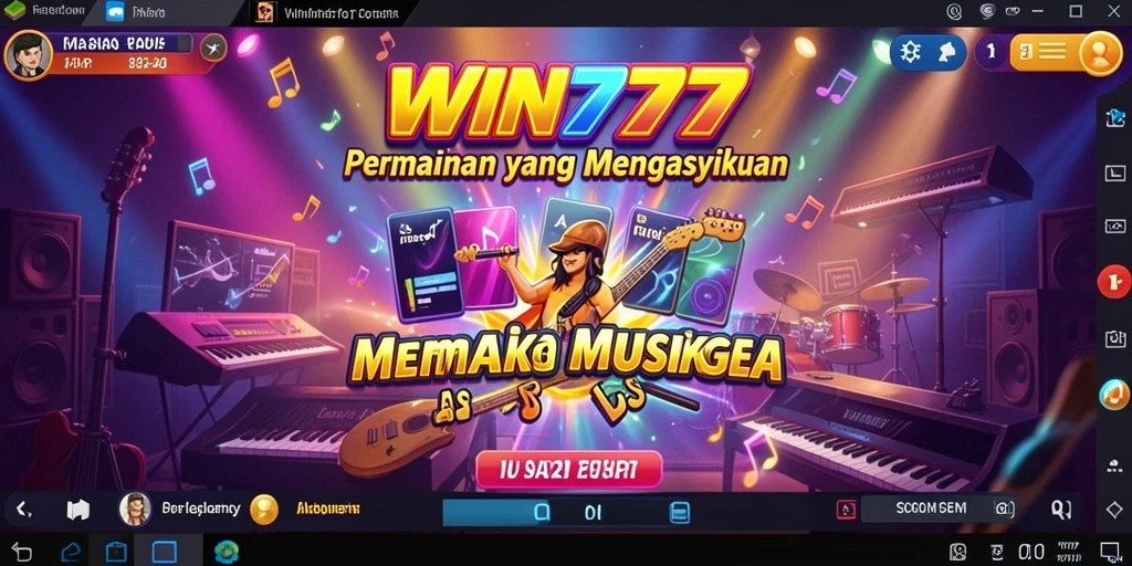 Screenshot gameplay dari WIN777 menampilkan keseruan bermain musik.